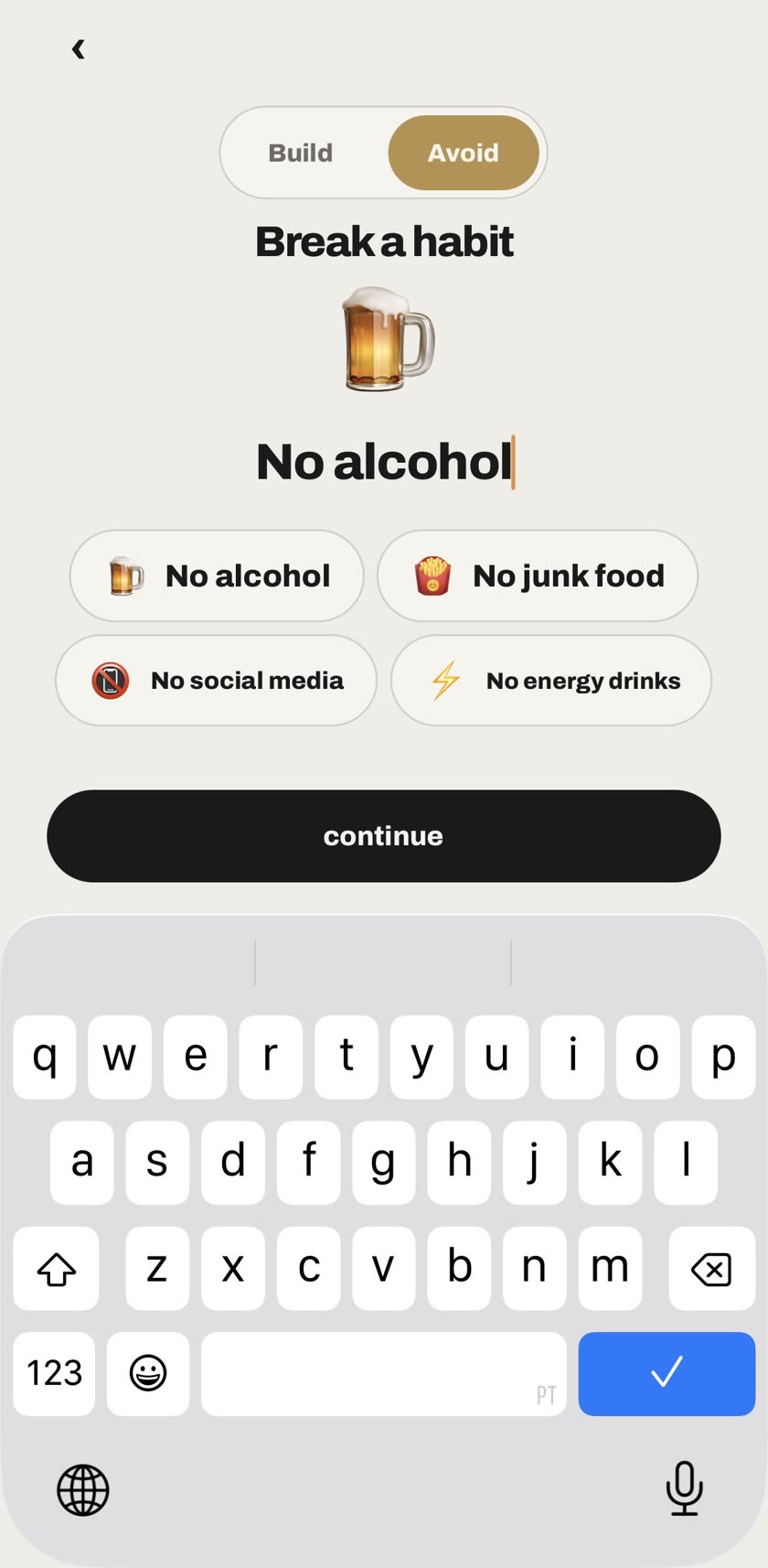 Norte habit creation: build or avoid, breaking the alcohol habit